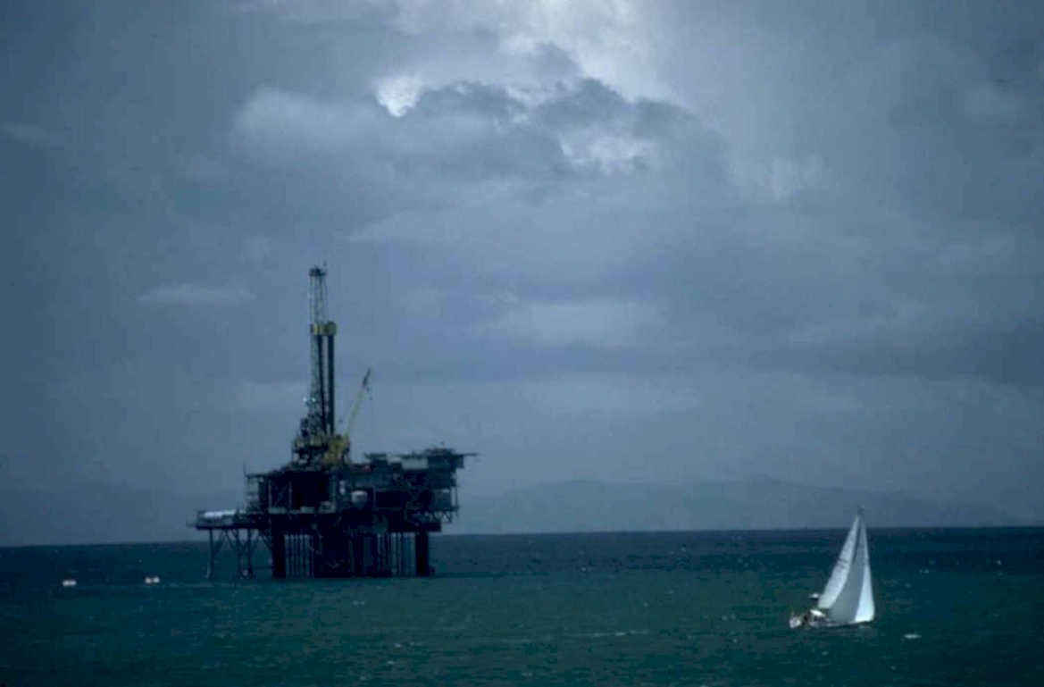 oil platform north 1980s 1990s A4 Photo Print
