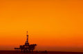 oil platform sunrise 1980s 1990s A4 Photo Print