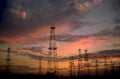oil rigs sunset 12 1980s 1990s A4 Photo Print