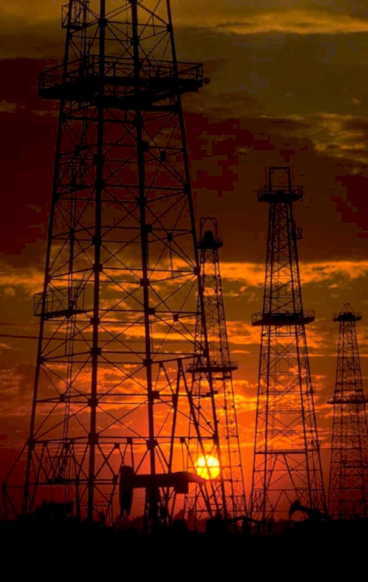 oil rigs sunset 13 1980s 1990s A4 Photo Print