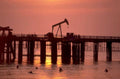 oil rigs sunset 4 1980s 1990s A4 Photo Print