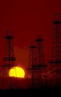 oil rigs sunset 5 1980s 1990s A4 Photo Print