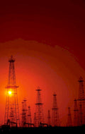 oil rigs sunset 6 1980s 1990s A4 Photo Print