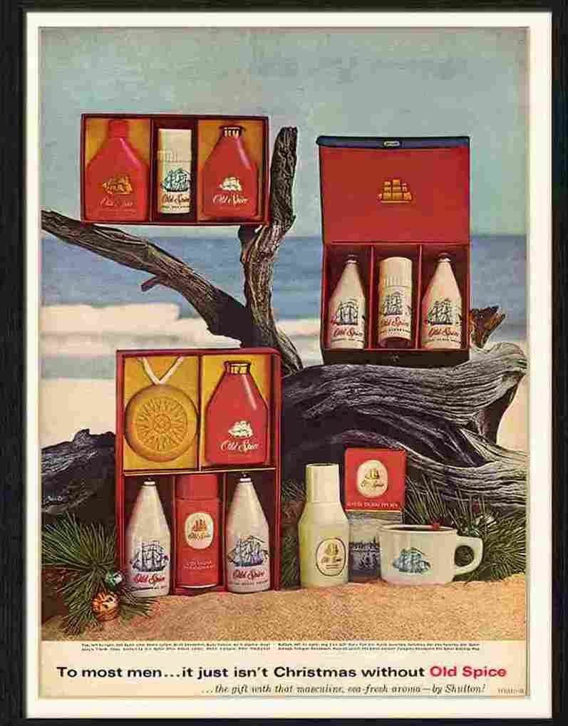 old spice 1965 christmas 1960s Advert A4 Photo Print