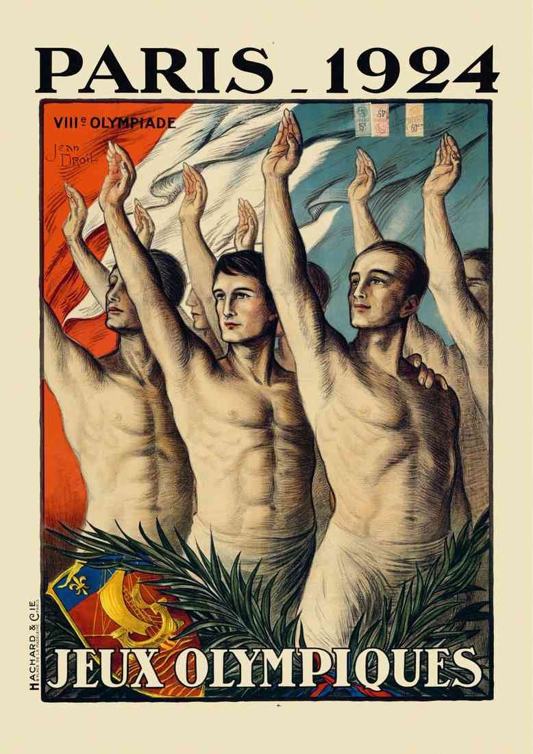 olympic games paris 1924 jean droit poster A4 Photo Print