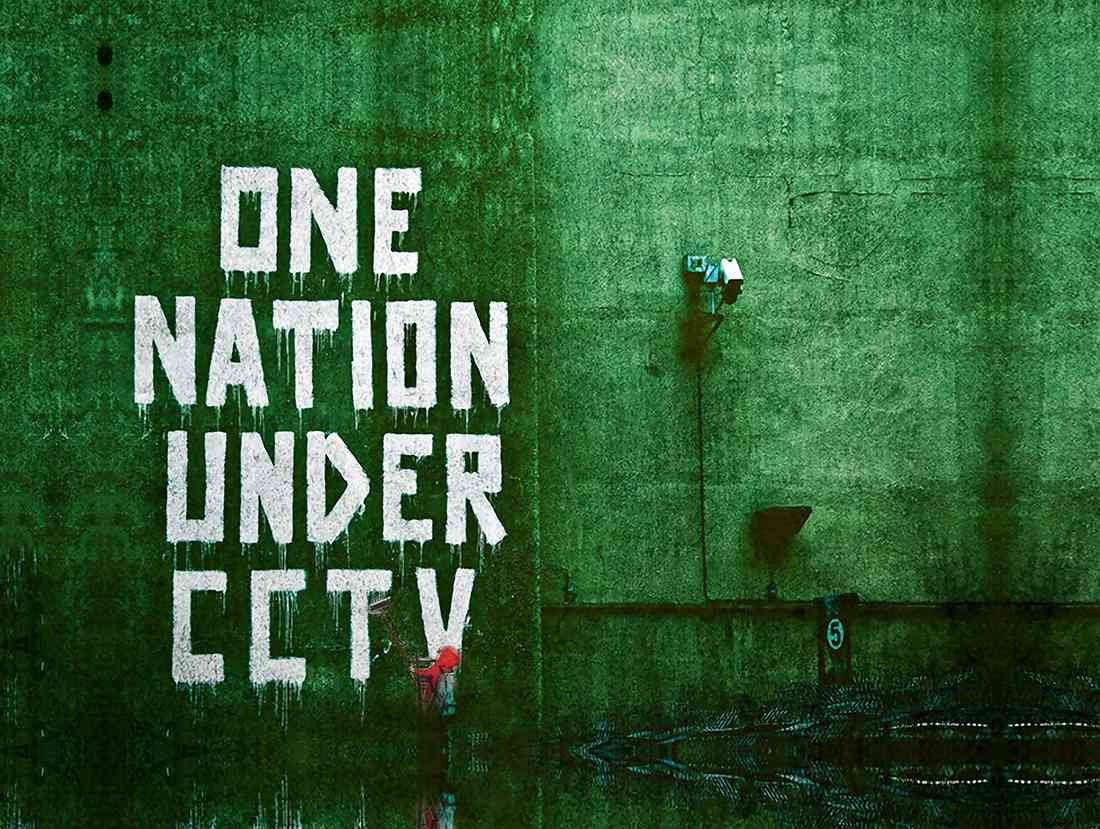 one nation under cctv green A4 Photo Print