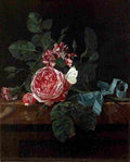 oosterwijck roses and butterfly Art A4 Photo Print