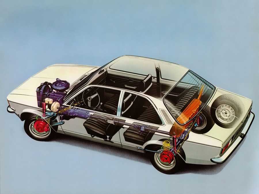 opel kadett 2door sedan 1977 cutaway A4 Photo Print