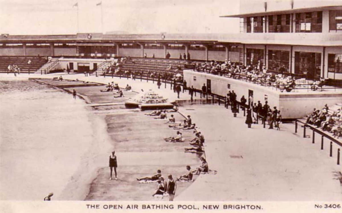 open air bathingVintage 1880s 1900s A4 Photo Print