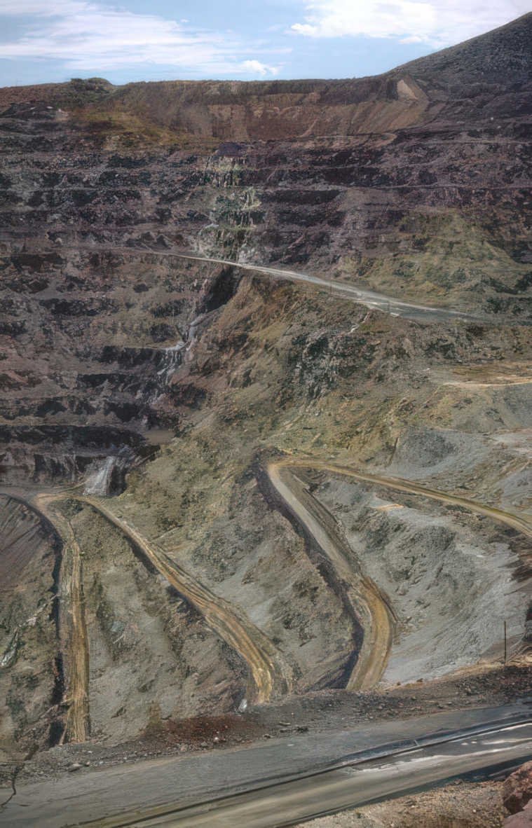open pit mine Vintage A4 Photo Print
