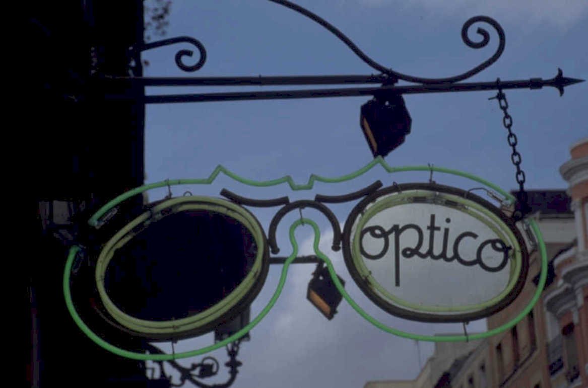 optico eye sign 1980s 1990s A4 Photo Print