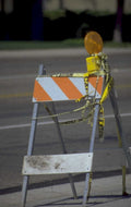 orange barrier caution 1980s 1990s A4 Photo Print