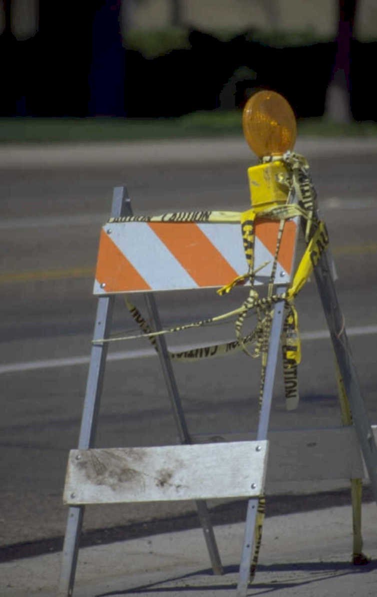 orange barrier caution 1980s 1990s A4 Photo Print