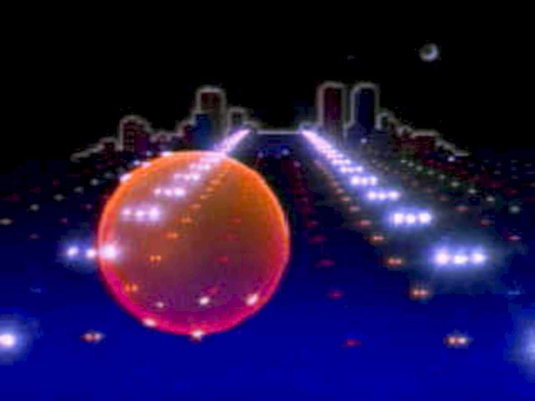 orange sphere cityscape1980s 1990s A4 Photo Print