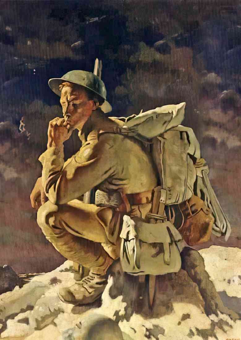 orpen The Thinker on the Butte de Warlencourt 1 A4 Photo Print