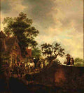 osi Travellers Halting at an Inn Art A4 Photo Print