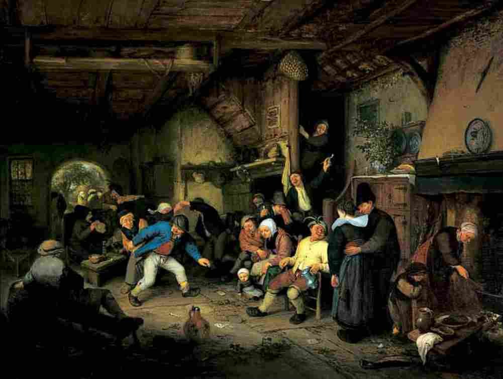 ost Peasants Dancing in a Tavern Art A4 Photo Print