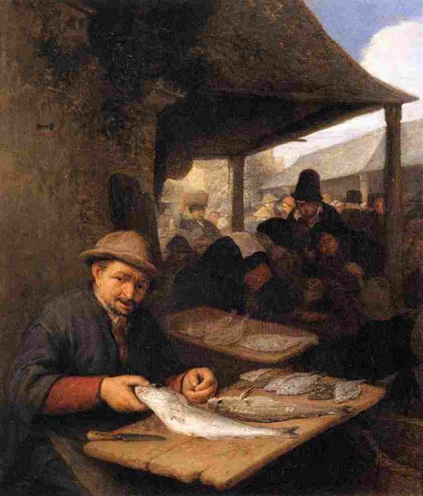 ost The Fish Market Art A4 Photo Print