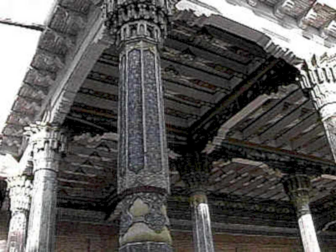 ottoman column bluetiles1980s 1990s A4 Photo Print