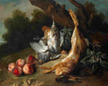 oud Still Life with Dead Game and Peaches in a Landscape Art A4 Photo Print