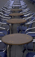 outdoor cafe tables 1980s 1990s A4 Photo Print