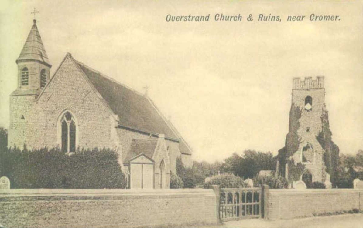 overstrand church ruinsVintage 1880s 1900s A4 Photo Print