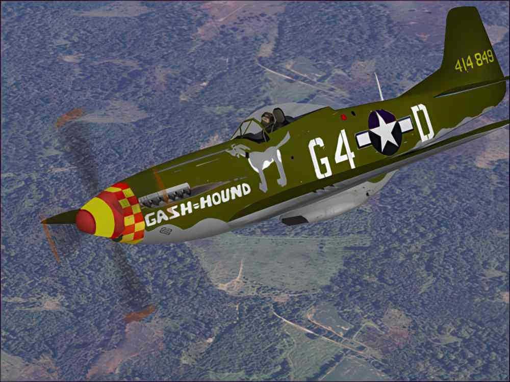 p 51d mustang 6 Vintage world war A4 Photo Print