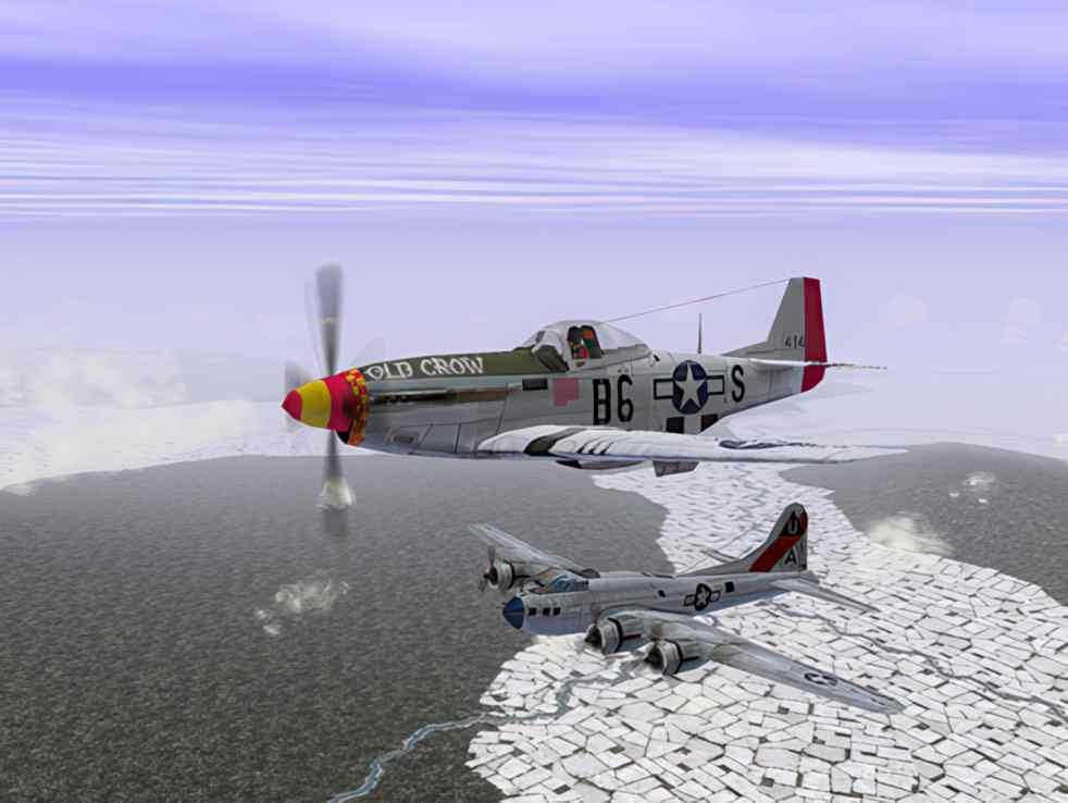 p51 mustang b17 Vintage world war A4 Photo Print