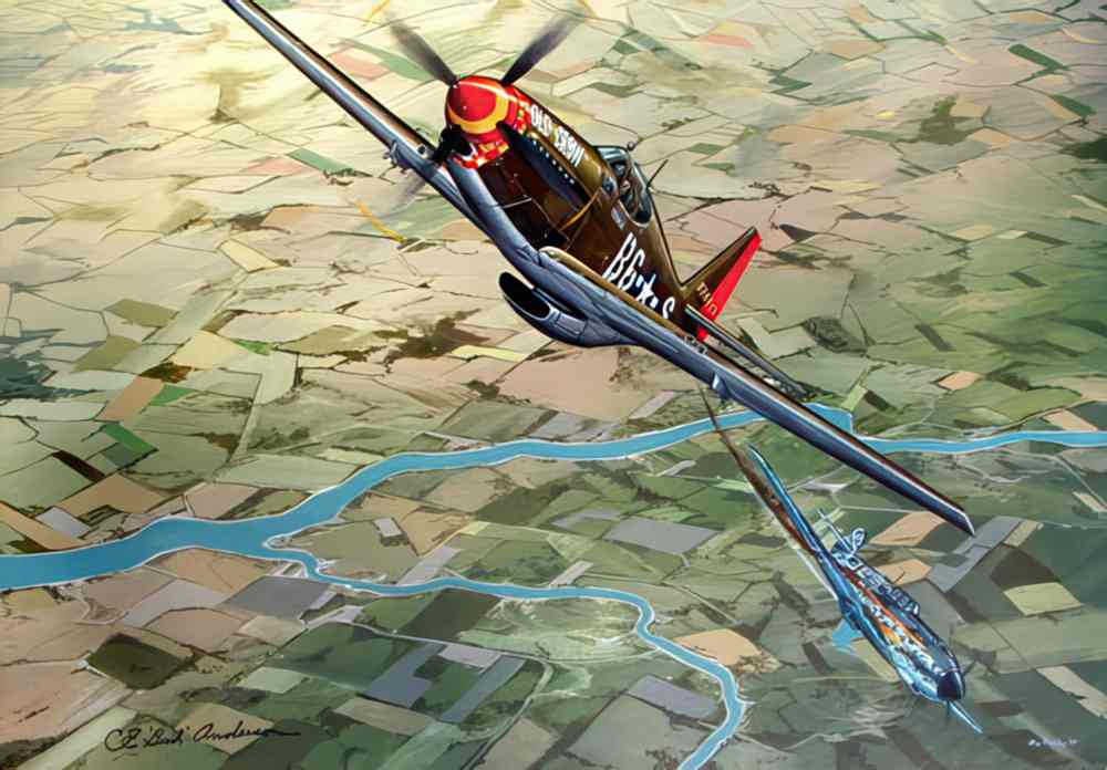 p51 mustang combat Vintage world war A4 Photo Print