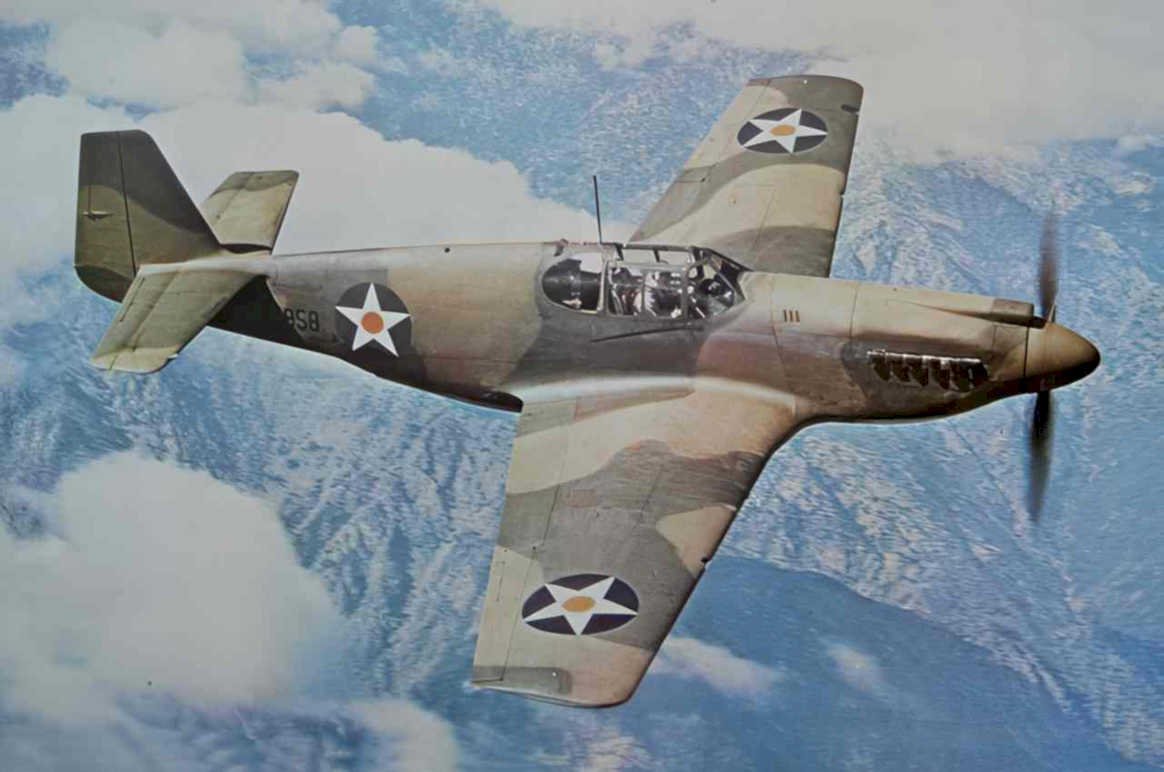 p51 mustang flight 1 Vintage world war A4 Photo Print