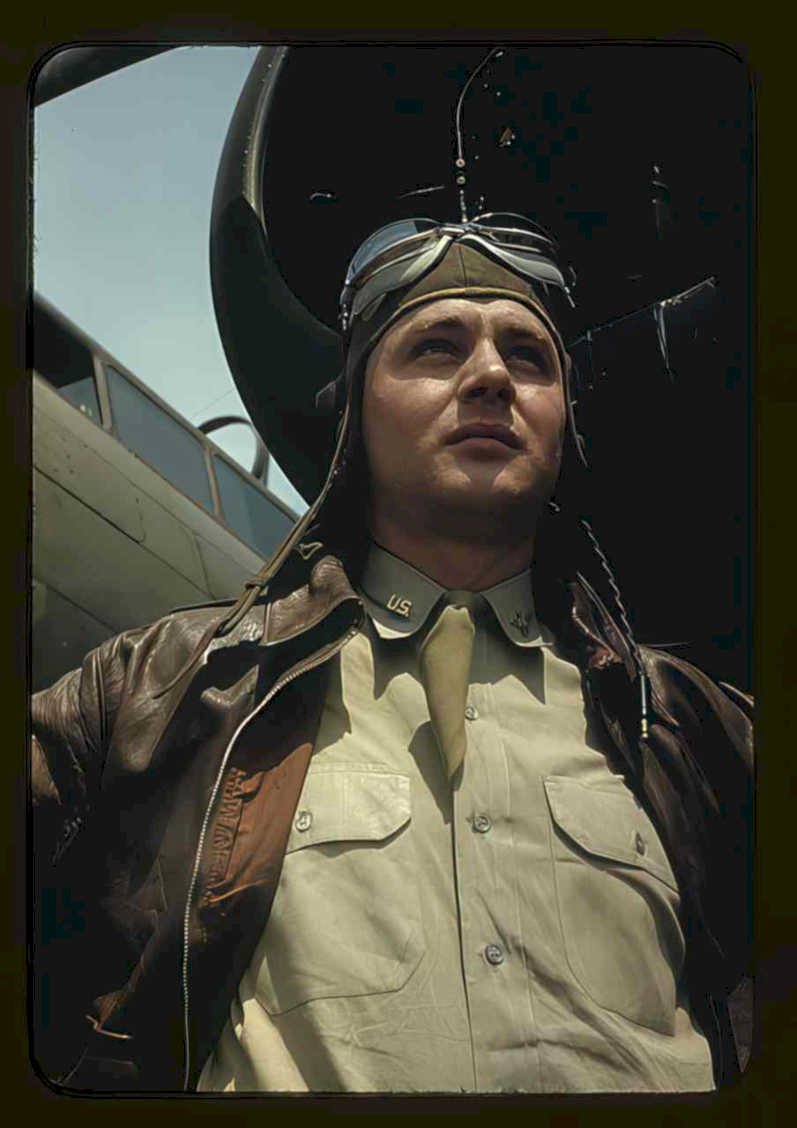 p51 mustang pilot 3 Vintage world war A4 Photo Print