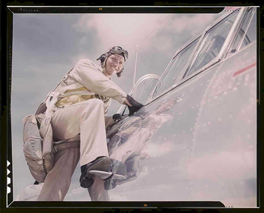 p51 mustang pilot 5 Vintage world war A4 Photo Print