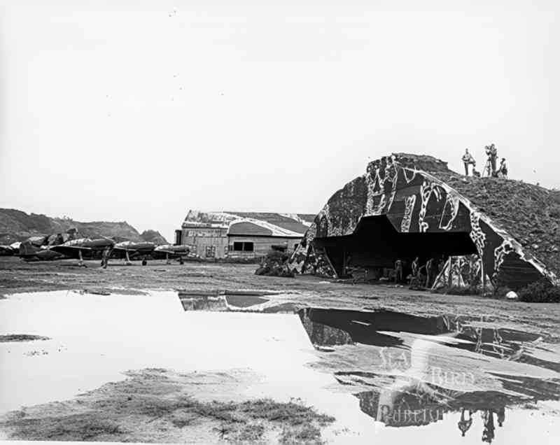 p51 mustangs hangar Vintage world war A4 Photo Print