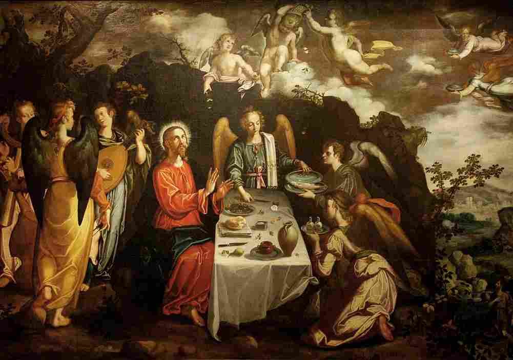 pacheco christ served by angels in the desert Art A4 Photo Print