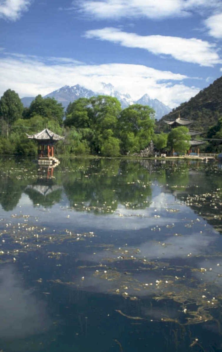 pagodas lake yunlong 1980s 1990s A4 Photo Print