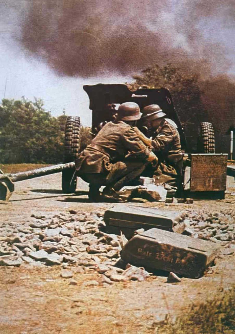pak 40 soldiers Vintage world war A4 Photo Print