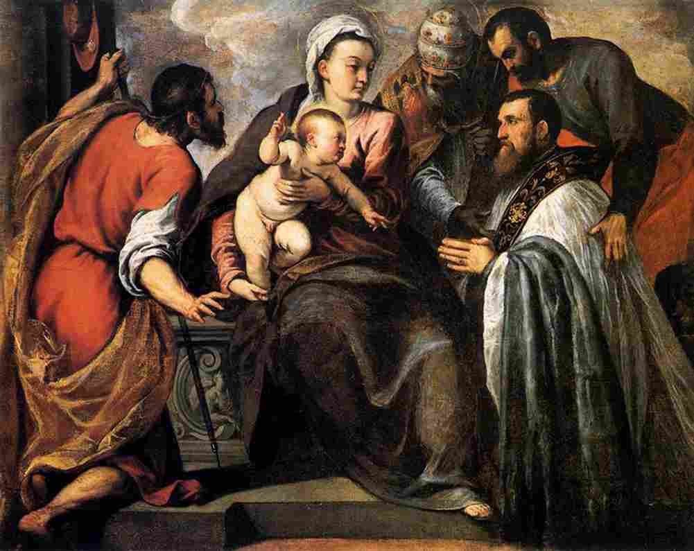 palg Virgin and Child with Saints Art A4 Photo Print