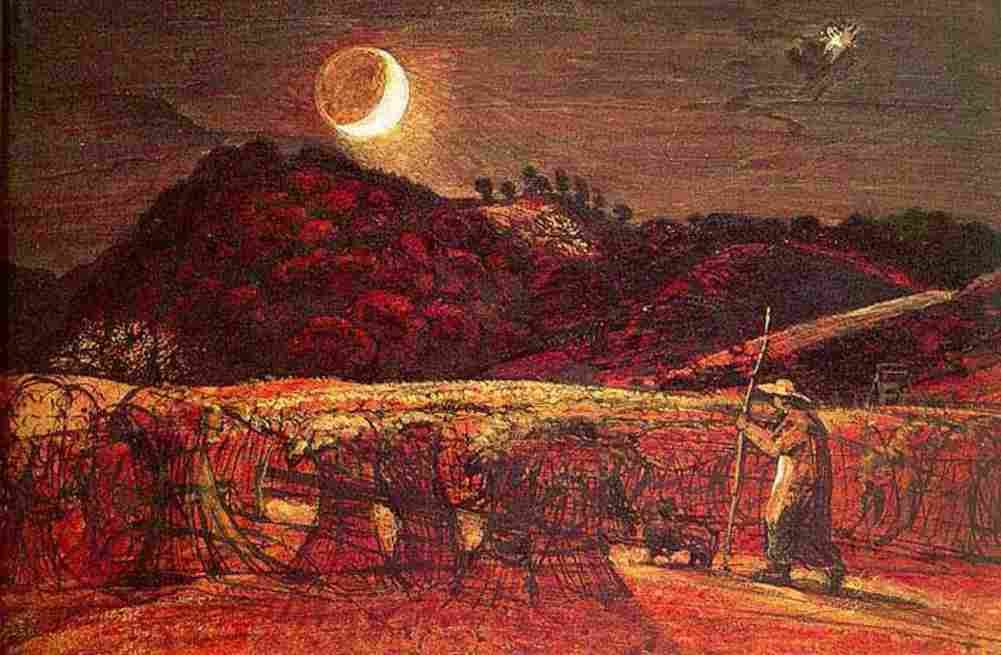 palmer a cornfield by moonlight with the evening star Art A4 Photo Print