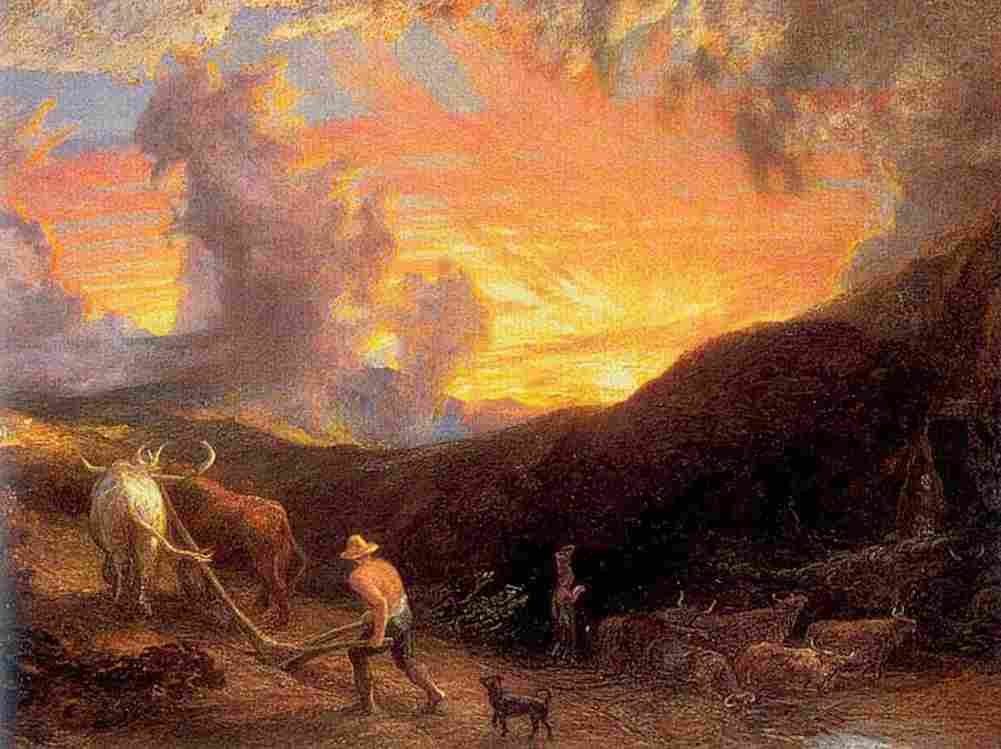 palmer ploughing at sunset Art A4 Photo Print