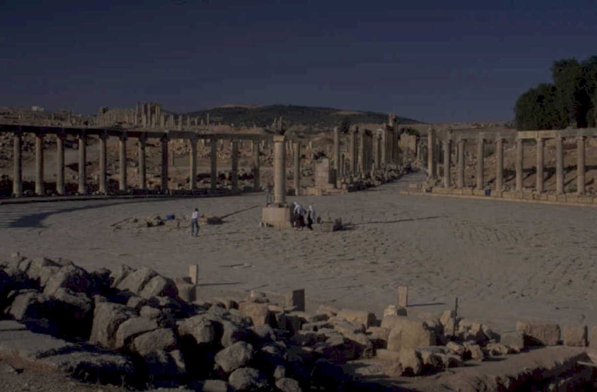 palmyra columns street 1980s 1990s A4 Photo Print