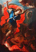 palomino saint michael vanquishing the devil Art A4 Photo Print