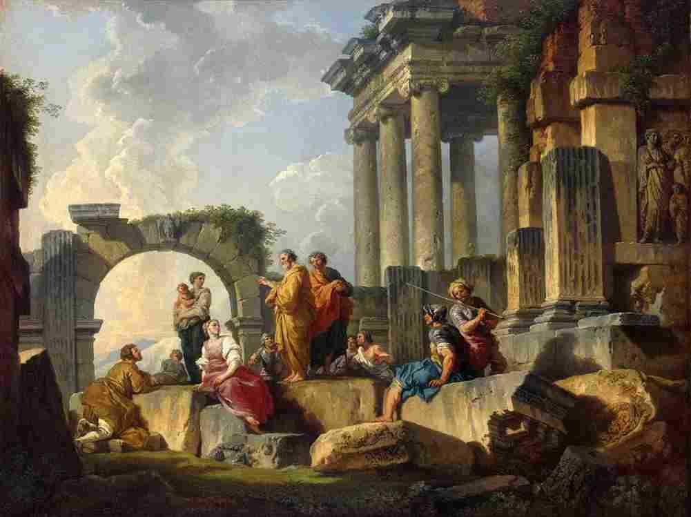 pan Apostle Paul Preaching on the Ruins Art A4 Photo Print
