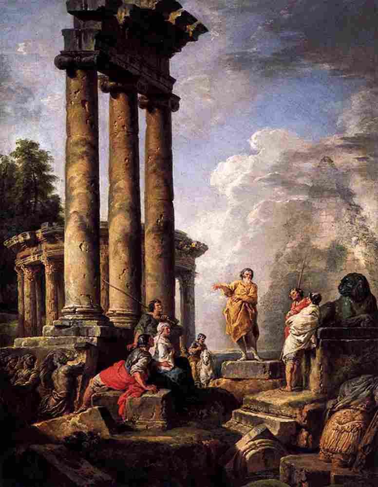 pan Ruins with Saint Paul Preaching Art A4 Photo Print