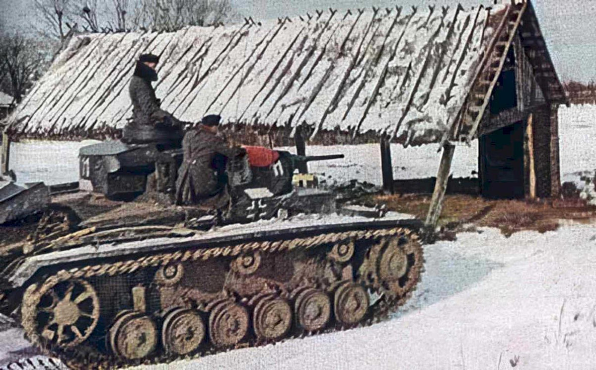 panzer iii snow Vintage world war A4 Photo Print