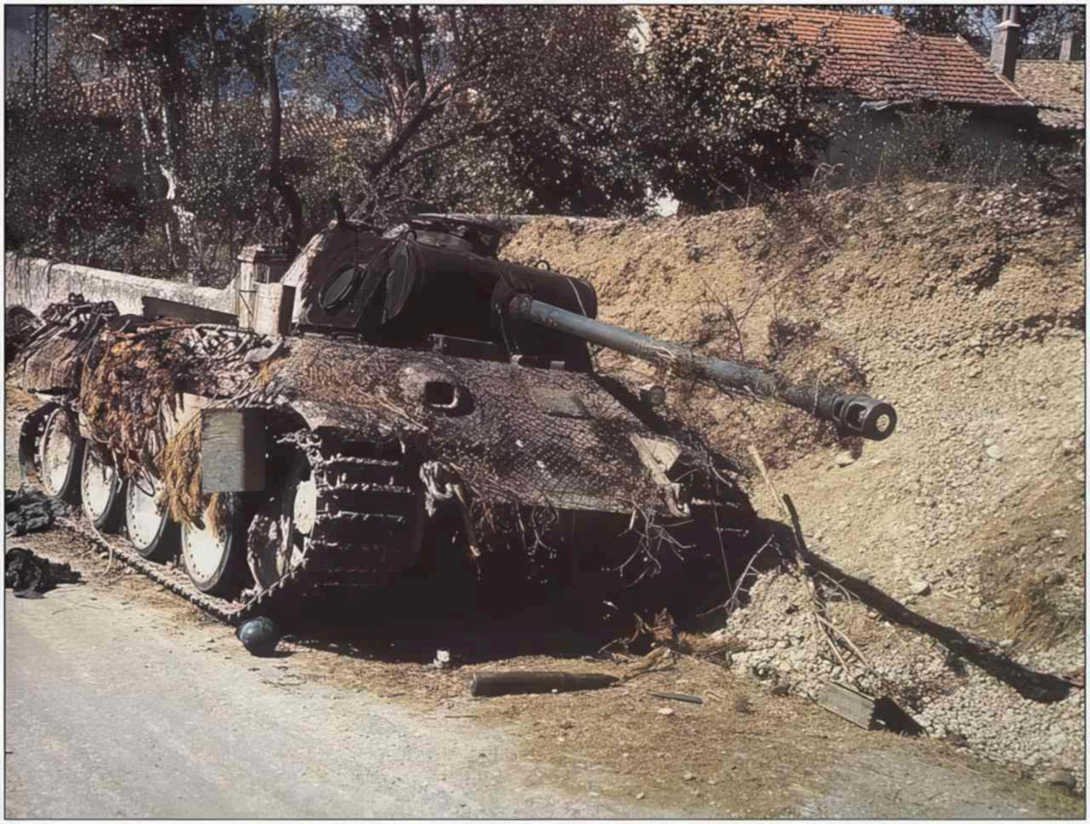 panzer iv wreck 2 Vintage world war A4 Photo Print