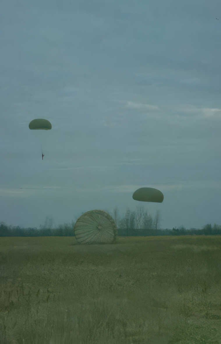 parachute drop training Vintage A4 Photo Print