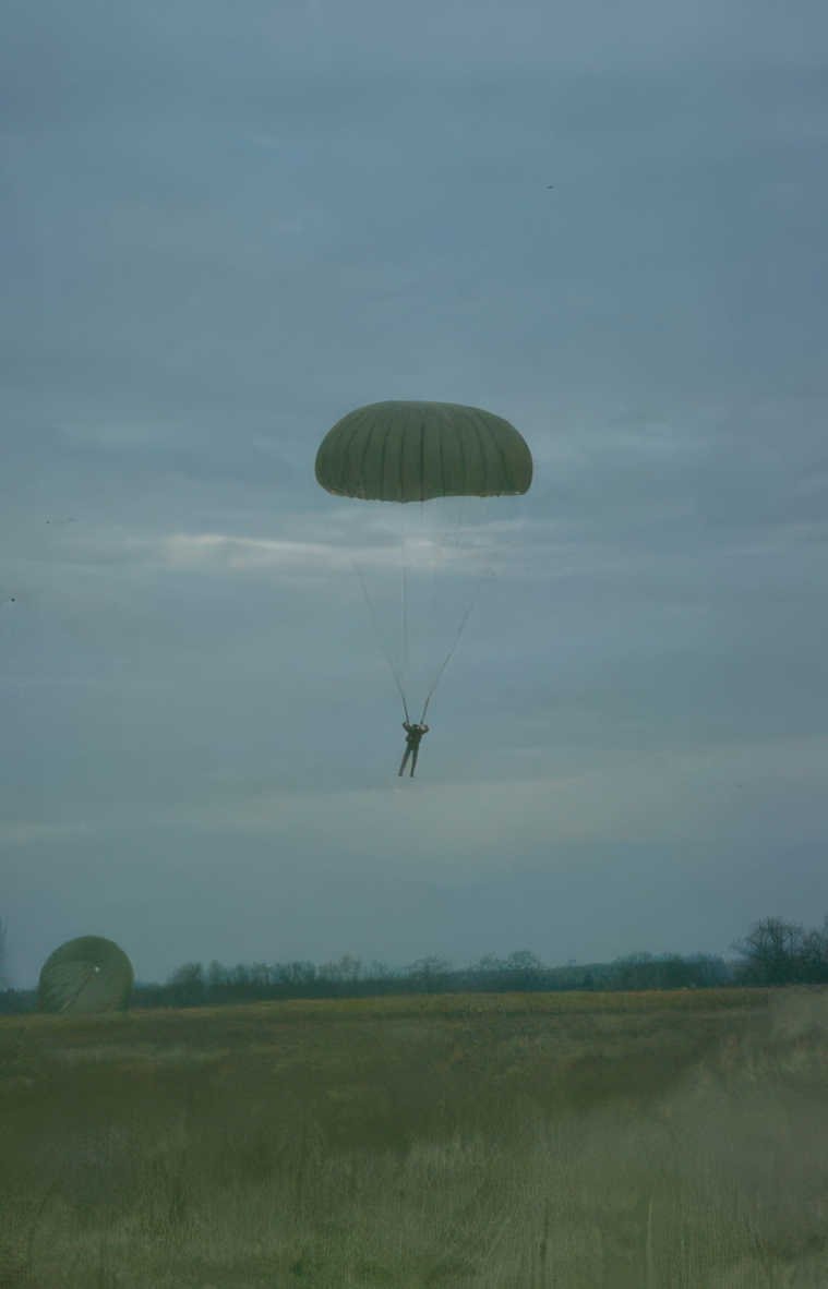 parachute jump training Vintage A4 Photo Print