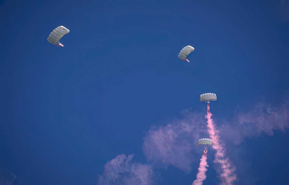 parachute skydiving jump Vintage A4 Photo Print