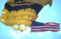 paraglider flag sky Vintage A4 Photo Print