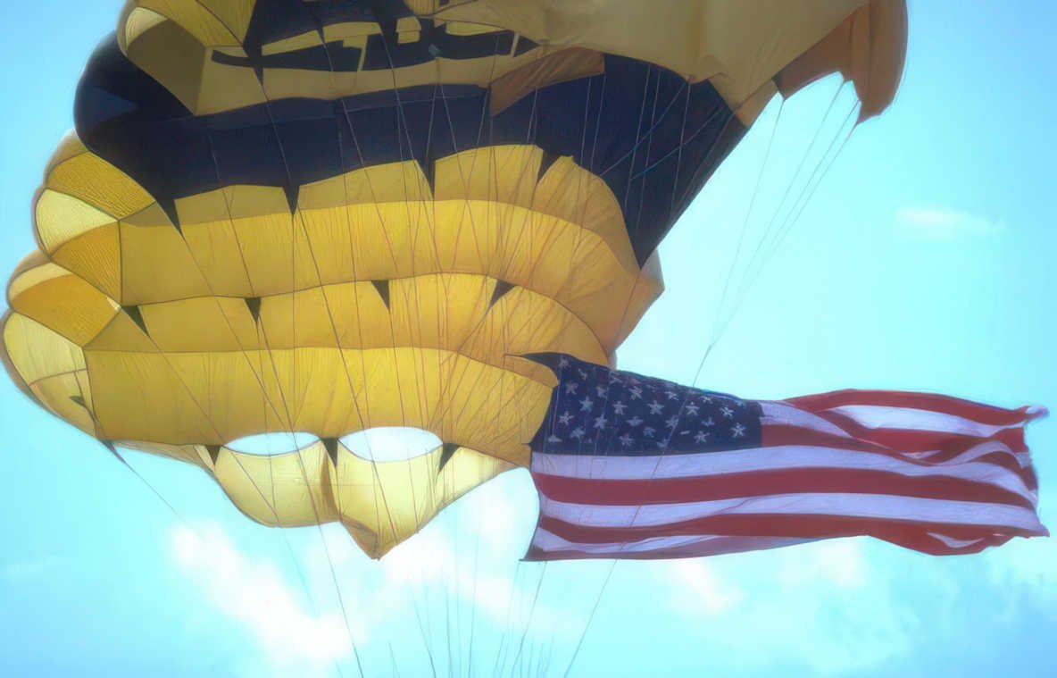 paraglider flag sky Vintage A4 Photo Print